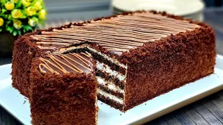 WOW‼️ 🍯 Delicious Chocolate Cake in 15 minutes!🐝 Medovik cake. Honey cake. Simple recipe.