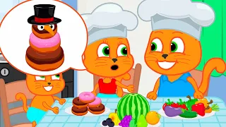 Família de Gatos - Senhor Donut Desenho Animado em Português Brasil