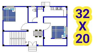 32*20 house plan design | 32*20 house plan west facing | 32 by 20 ghar ka naksha