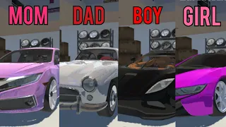 MOM vs DAD vs BOY vs GIRL in Car Simulator 2