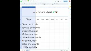 ☀️ Create colorful chore charts using Google Sheets to help check off those chores. 🧹 #Shorts