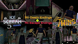 The Twins Game Over Endings + Escape Endings With Ice-Scream 5 tone ( New Mod )