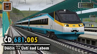 Train Simulator ▪ ČD 681 Pendolino || Děčín hl.n. → Ústí nad Labem hl.n. || 2K