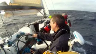 ARC 2012 - Heartbeat IV - Dufour 45e - Jason on helm - first day