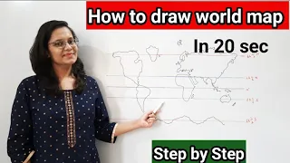 How to draw world map easily| How to draw world map step by step