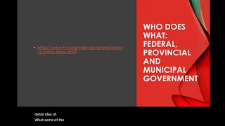 Who Does What Federal Provincial and Municipal Government