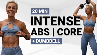 20 MIN WEIGHTED ABS | Dumbbell AB Workout | Intense Core | + Weights | No Repeat