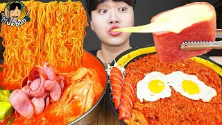 ASMR MUKBANG | Korean home meal, FIRE Noodle, Cheese spam, Kimchi recipe ! eating