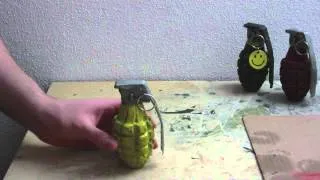 Resin pineapple grenade with built in spring