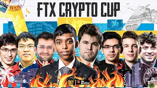 FTX Crypto Cup | Day 7 | Pragg vs Carlsen , Anish , Carlsen | Live Commentary by Sagar, Harshit