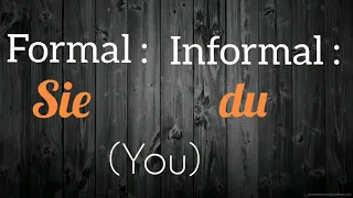 Lesson : 6 Formal Vs Informal in German | Sie & Du | Basic German For Beginners |