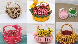 Craft |10 Best Collection Flower Basket Craft #craft #craftideas #craftflowerbasket