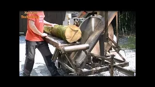 Dangerous Homemade Firewood Machines - Extreme Fastest Processing wood, Chainsaw Cutting Tree