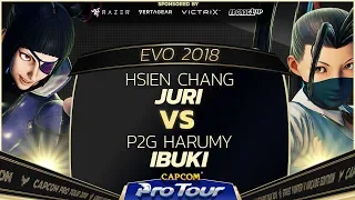 Hsien Chang (Juri) vs P2G Harumy (Ibuki) - EVO 2018 - Pools - SFV - CPT 2018