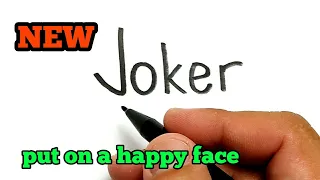 VERY EASY ! How to turn words JOKER into cartoon for kids / How to draw joker