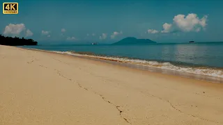 4K HDR Tropical Beach - Gentle Ocean Waves Sounds - Peaceful Wild Island - Relaxing Nature Video