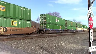 NS eastbound intermodal train at Bretz Lane, Duncannon, PA 4-3-20