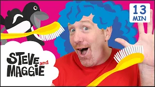Funny Haircut and Brush your Teeth from Steve and Maggie | Wow English TV
