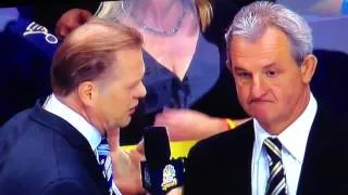 Los Angeles Kings v St Louis Blues 5-8-13 Playoff Cleavage during Darryl Sutter interview.