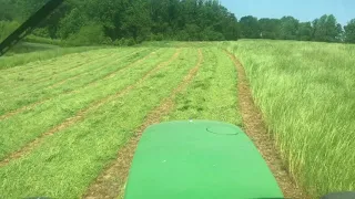 John Deere 7810 in the the hay field