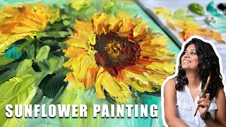 Sunflower Painting / Acrylic Painting For Beginners / Impressionist 🌻