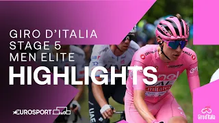 A Day To Forget For The Sprint Teams 😬 | Giro D'Italia Stage 5 Race Highlights | Eurosport Cycling