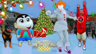 SHINCHAN MEETS SANTA CLAUS and CELEBRATING NEW YEAR 2022 in GTA 5 | THUGBOIMAX