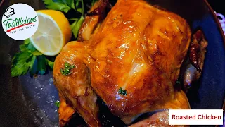 Juicy Whole Roasted Chicken in Oven.(Knusprig und saftig Hänchen im backofen)