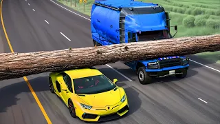 Cars vs. Ultimate Log Challenge & Destructive Spikes Nightmare in BeamNG.drive!