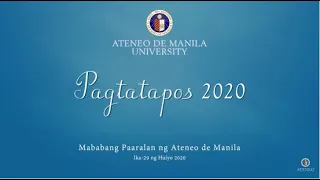 Virtual Graduation Ceremony of Ateneo de Manila Grade School’s Class of 2020