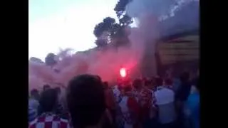 Croatian fans celebrating goal against Italy 1:1 Euro 2012 ! .3gp