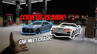 C8 CORVETTE VS BMW M8 (CAR MEET GOES WRONG!)