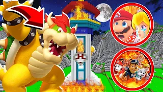 BOWSER DÉTRUIT LA TOUR DE LA PAT PATROUILLE À 3H00 DU MATIN SUR MINECRAFT ! SUPER MARIO BROS Le film