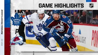 Maple Leafs @ Avalanche 1/8/22 | NHL Highlights