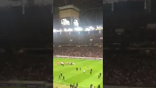 Eintracht Frankfurt - Benfica Lissabon Fans Westkurve nach Abpfiff stürmen Spielfeldrand 18.04.2019