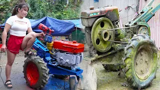 Genius Girl Transforms Broken Tractors and Engines into Like-New Machines