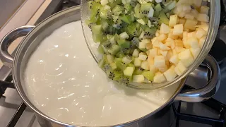 Put the fruit in boiling milk. I don't shop at the store anymore.