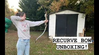 RECURVE BOW UNBOXING | Is a $110 Amazon bow worth it!? | Homemade archery target! | Sunrise Farm