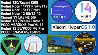 HyperOS India Redmi Note 11/11 Pro+/12 Pro/+Redmi K50i/13/13 Pro/MIUI 14 Final/HyperOS App's/April