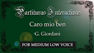 Caro mio ben KARAOKE FOR MEDIUM LOW VOICE - G. Giordani "Giordaniello" - Key: C Major