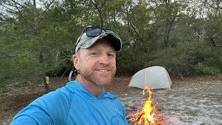 Camping and hiking the Florida Trail in Ocala National Forest. Hopkins prairie section..