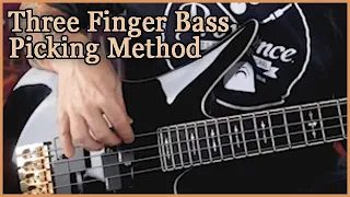 💥3 Finger Bass Picking method in the style of Billy Sheehan / Alex Webster