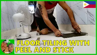 V570 - FLOOR TILING WITH PEEL AND STICK - DIY - THE GARCIA FAMILY