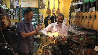 Having fun buying a Cordoba GK Studio (blanca) flamenco guitar @ Guitar Gallery (Singapore)