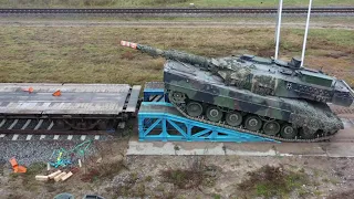 Transporting tanks by train to Ex Iron Wolf - eFP Battle Group Lithuania