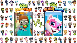 Talking Tom Hero Dash SUPER ANGELA vs  Gold Run PLATSCH TOM Android iOS Gameplay