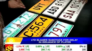 LTO blames 'sabotage' for delayed delivery of plates