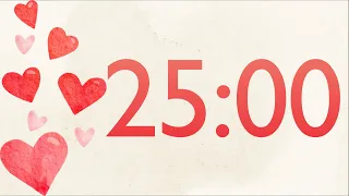 25 Minute Fun Valentine's Heart Timer (Harp Tones at End)