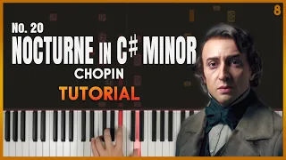 NOCTURNE in C# MINOR (no. 20) by Chopin  | Piano Tutorial (Part 1)