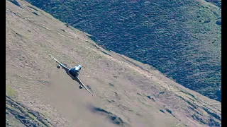 RAF Typhoon and Texan head on and LOW down Kirkstone pass in the Lake District UK!!